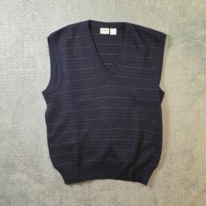 Maglificio Florence Italy Wool Sweater Vest Mens L Navy V Neck Knit 45% Wool